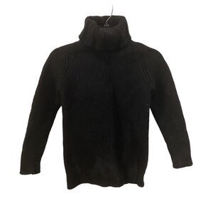 Byblos Black Wool Turtleneck Sweater 42 Chunky Heavyweight Ribbed Knit US Size 6
